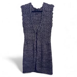 Venue 90s Crochet Knit Mid-Length Charcoal Vest size Medium